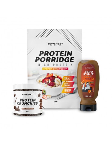 PACK PETIT-DÉJ – porridge + protein crunchies + zero syrup