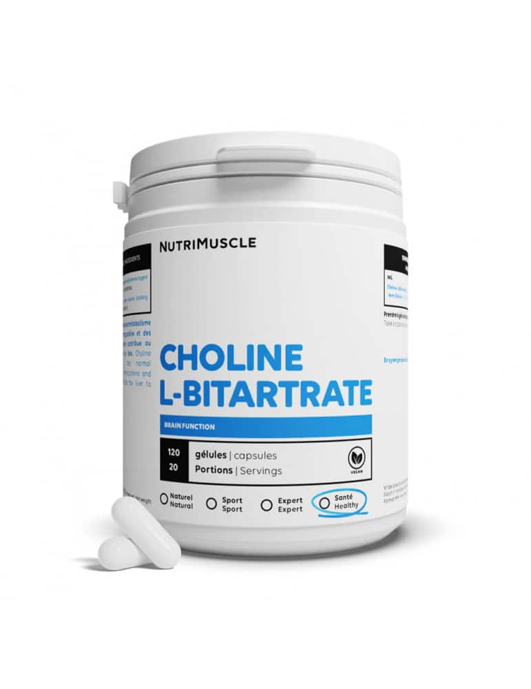 Choline L-bitartrate (120 caps) - Détoxifiant - Nutrimuscle