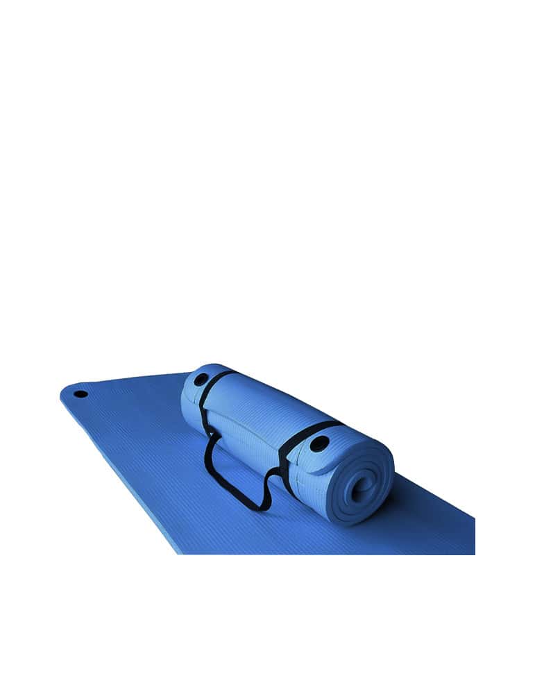 Tapis de sol gym avec oeillets 180 X 60 cm bleu pour les clubs et